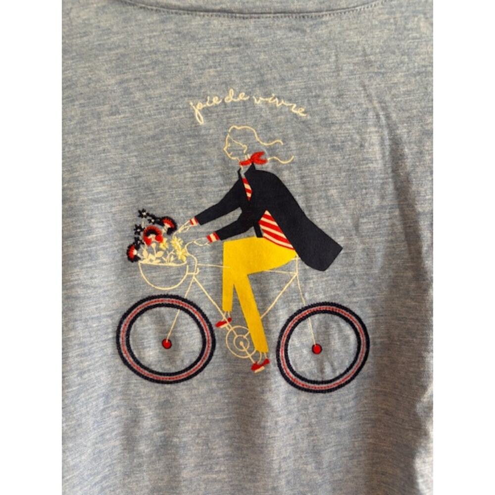 Talbots Petite‎ Small Long-sleeve T-shirt Heather Blue - Picture 2 of 4